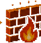 Pixel-art brick firewall
